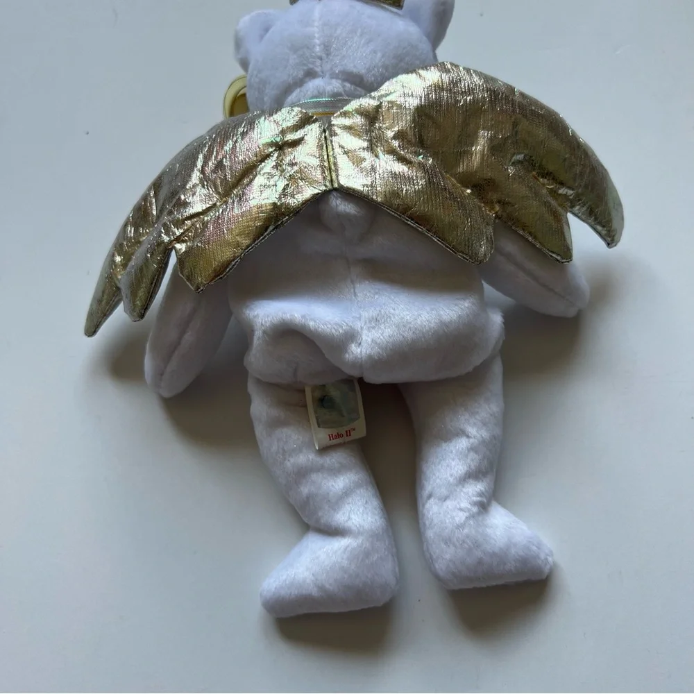 Ty Beanie Babies Halo‎ II 2000 White Angel Bear Plush Stuffed Animal